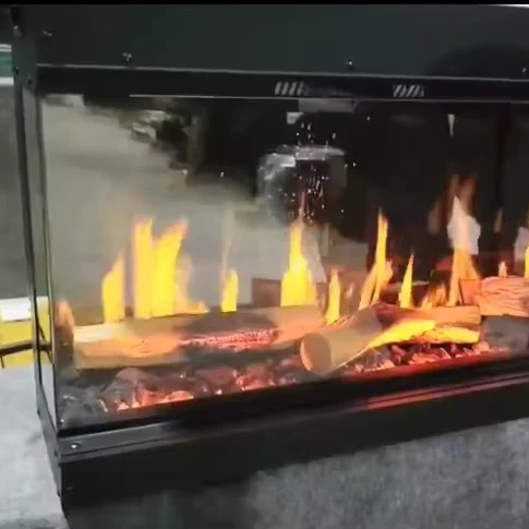 

3-Sided Holographic Projection Effect LCD Screen New English Language for Hotels 1500mm Holographic Electric Fireplace