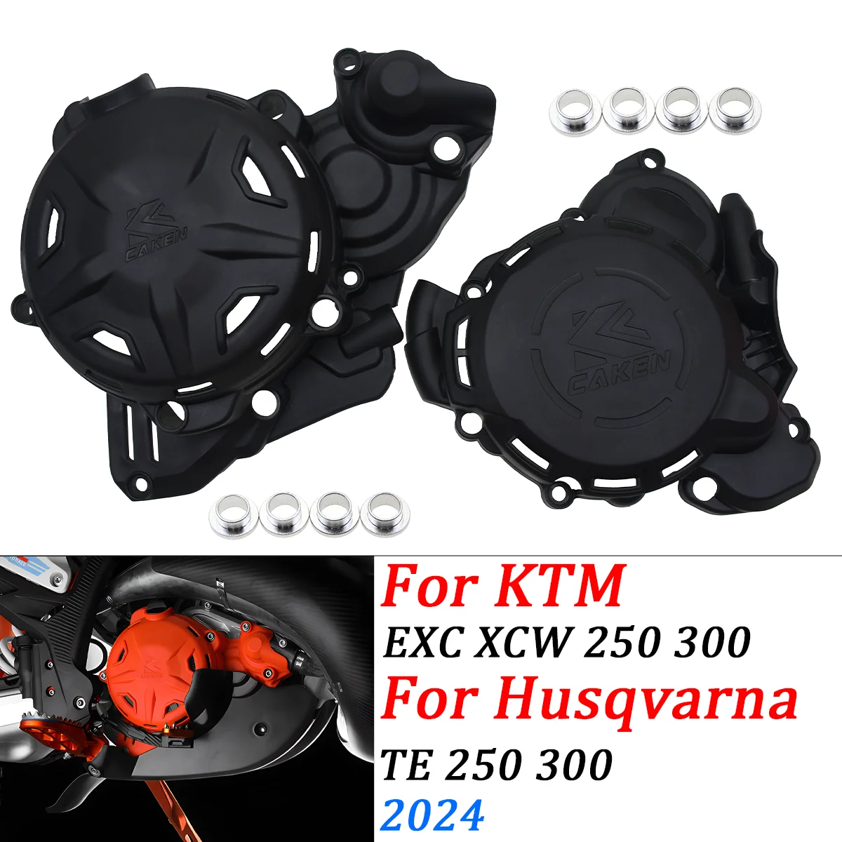 Motorcycle Engine Cover Clutch Magneto Protector For GAS GAS EX EC MC Husqvarna TE TX FC FX FS Dirt Bike Accessories 2023-2024