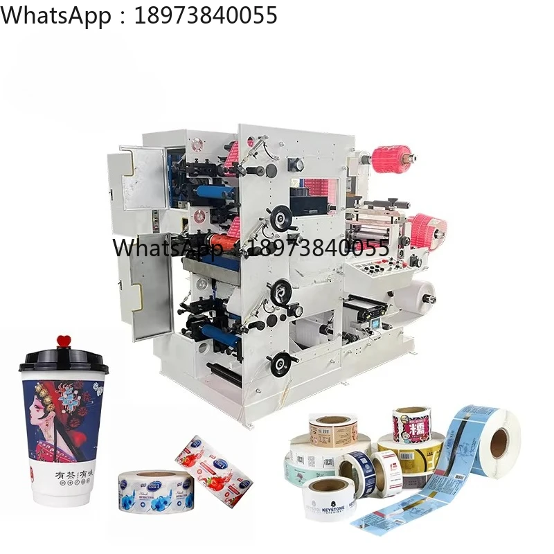 Roll to Roll 4 Color Flexo Printing Machine Label Paper Bag Cup Printer Coffee Bag Printing Machine Flexographic