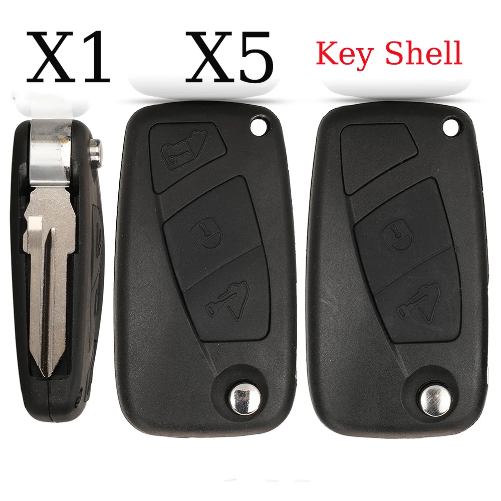 

jingyuqin X1 X5 Remote Folding Car Key Shell Case For Fiat Iveco Daily (2006 - 2011) GT10 Blade Keyless Fob 2/3Buttons Cover