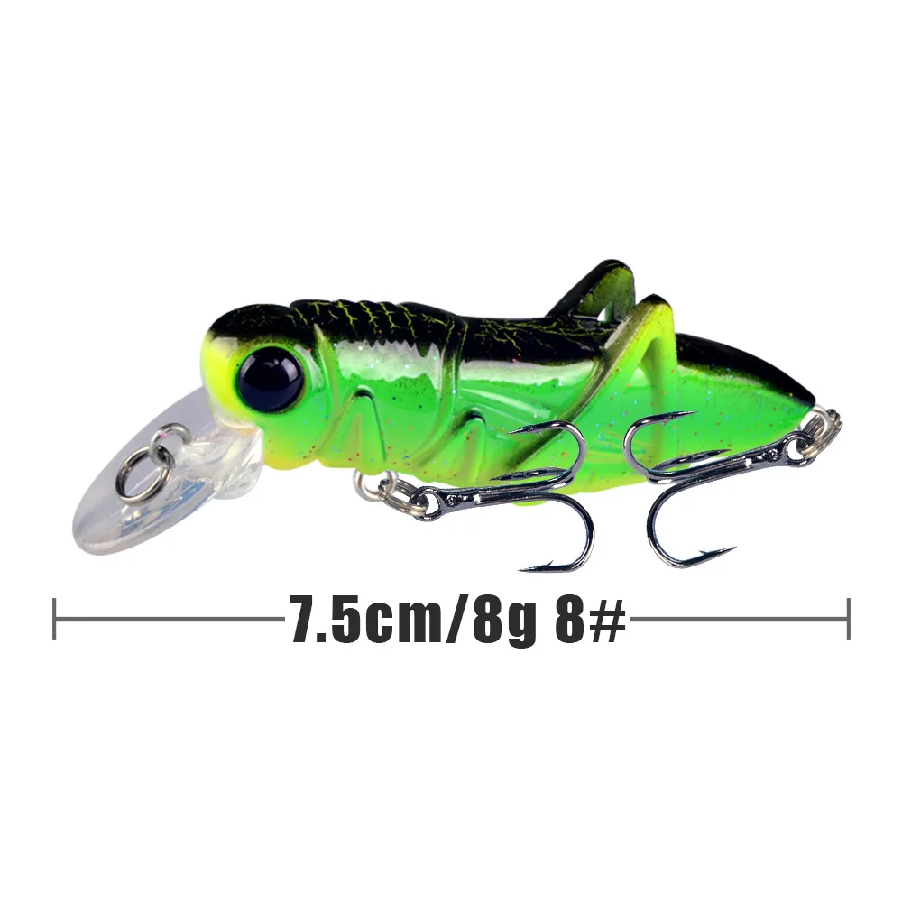 1Pcs Floating Grasshopper Fishing Lure 7.5cm 8g Plastic Insect Wobbler Artificial Hard Bait Crankbait Bass Pike Fishing Tackle image 4