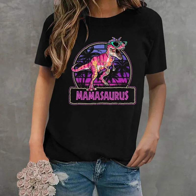 Mother\'S Day Mamasaurus Dinosaur T-Shirt Men Women Fashion Harajuku T Shirt Summer Cool Short Sleeve Hip Hop Top Tee