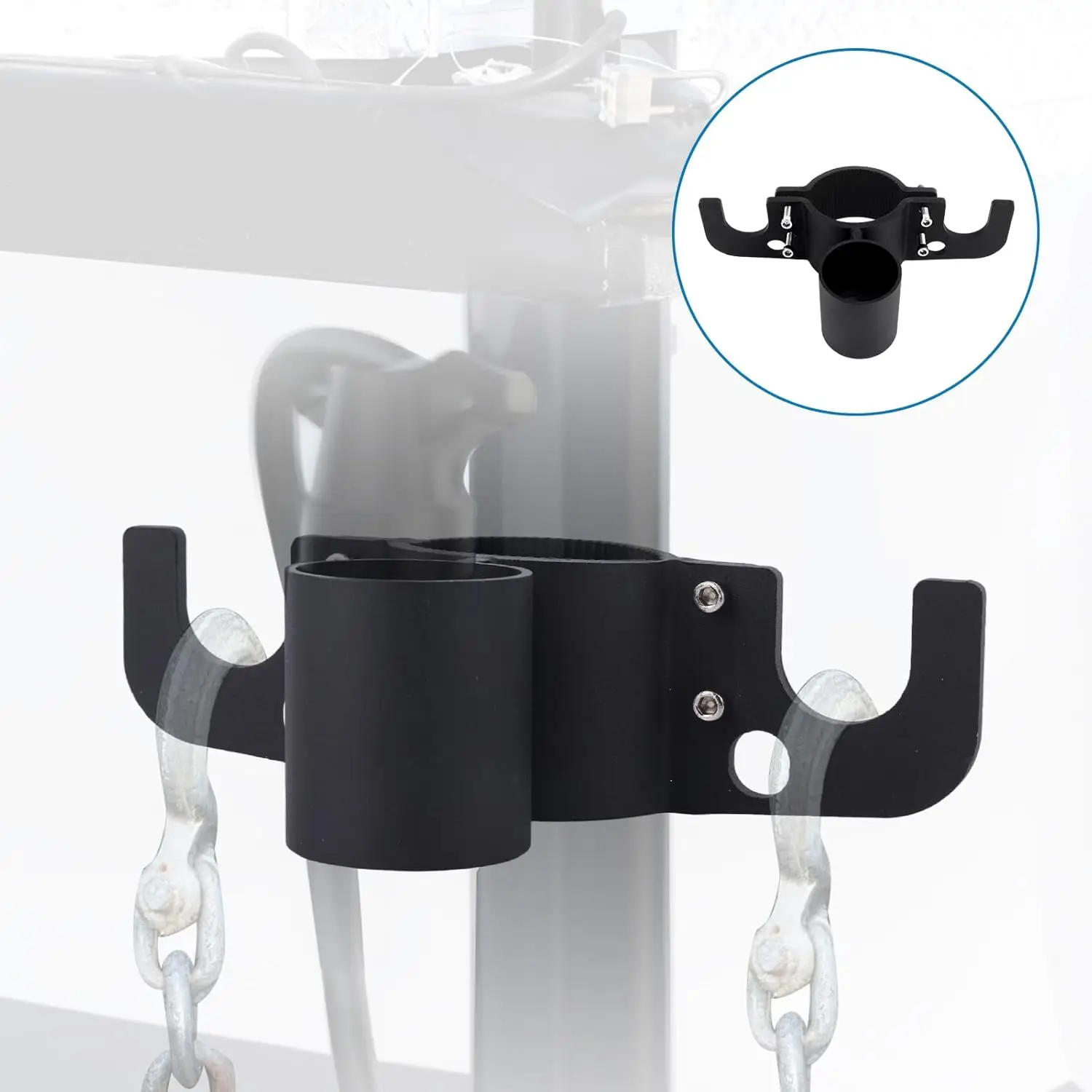 

Trailer Towing Chain Organizer with 7 Way Plug Holder Heavy Duty Aluminum RV Tongue Jack Accessories Trailer Towing Device