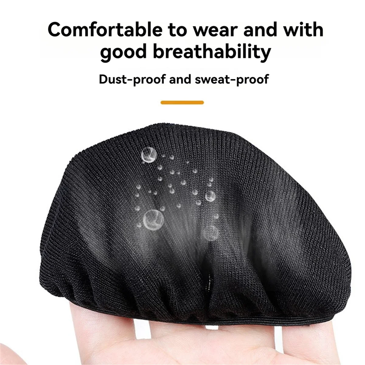 

2025+4 Pairs 10CM Elastic Earpad Covers Headphone Covers Stretchable and Washable Sanitary Earcup Protectors Black