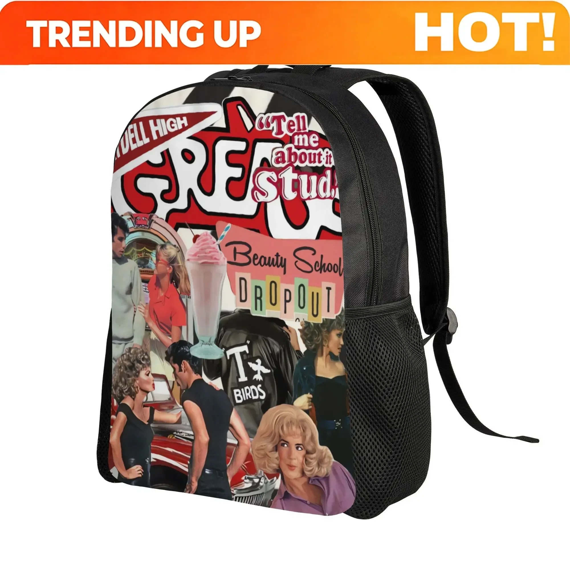 Custom Bag Grease: Rise Of The Pink Ladies Everyday Single Layer Backpack - A Convenient Choice For Coffee Runs, Classes, Or Exp