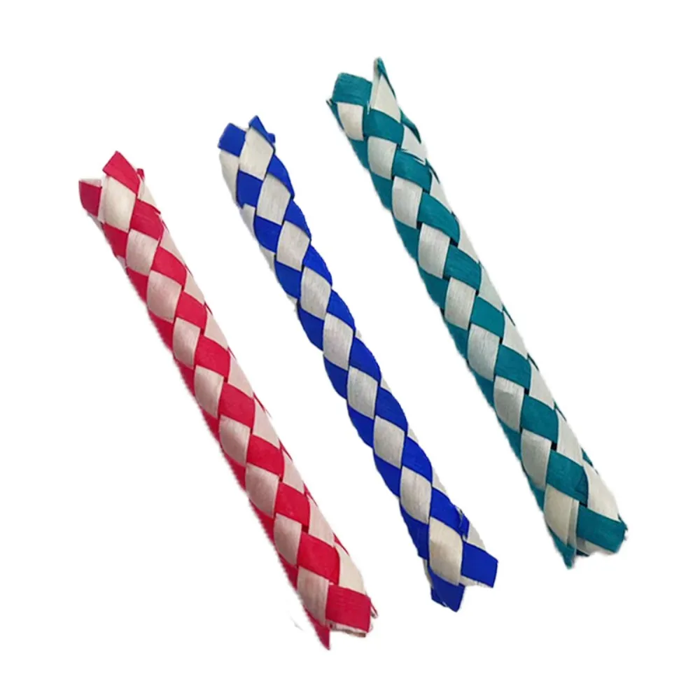 3PCS/5PCS/6PCS Novelty Stress Relief Chinese Finger Trap Colorful Fun Bird Chew Natural Bamboo Puzzle Gag Gift