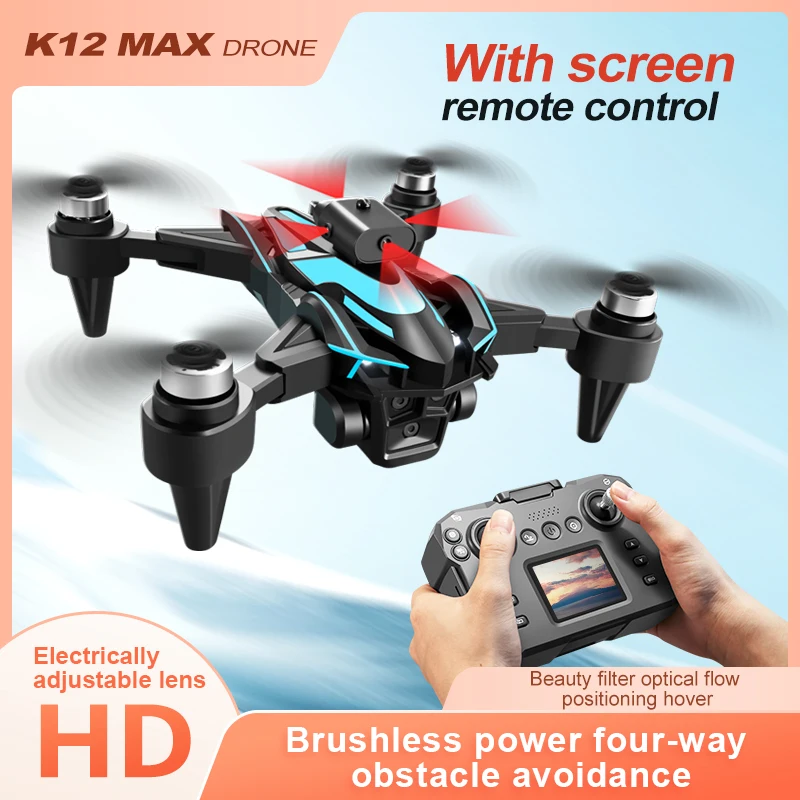 

K12 MAX Mini Drone 8K Professional FPV Dron With 4k Camera RC Quadcopter Obstacle Avoidance Helicopter Aerial Aircraft HD Toys