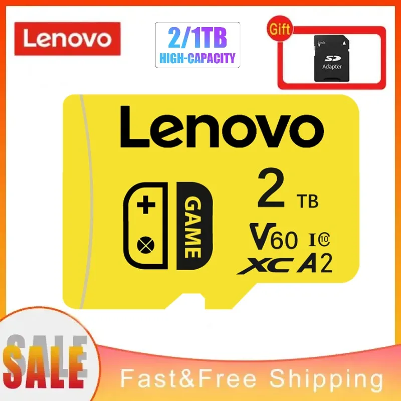 Lenovo-tarjeta De memoria Micro Tf, dispositivo De 2TB, Clase 10, cartán De Memória UHS-I, SD/TF, Flash, para cámara, teléfono y altavoces