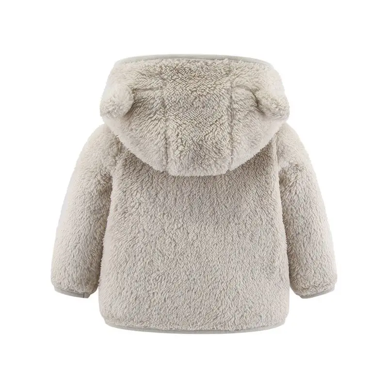 Frühling und Herbst Kinder Fleece Mantel Baby Bär Ohren Langarm Warme Jacke 0-3 Jahre Alte Kind Kleidung – Detail 8