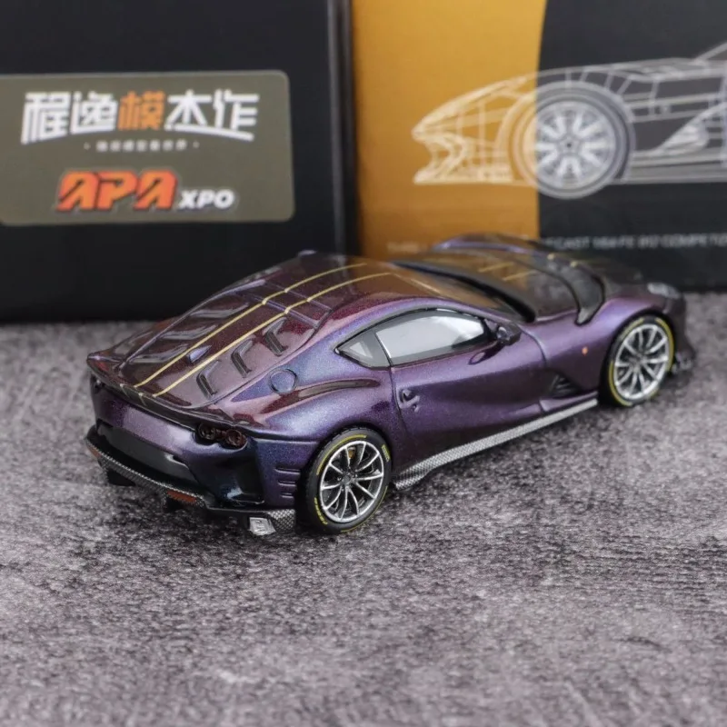 รถของเล่น TOC Fuleme 1/64 812C สีม่วงสดใส ผลิตจากโลหะผสม แบบหล่อขึ้นรูป ของสะสมสำหรับเด็กผู้ชาย ของขวัญคริสต์มาส