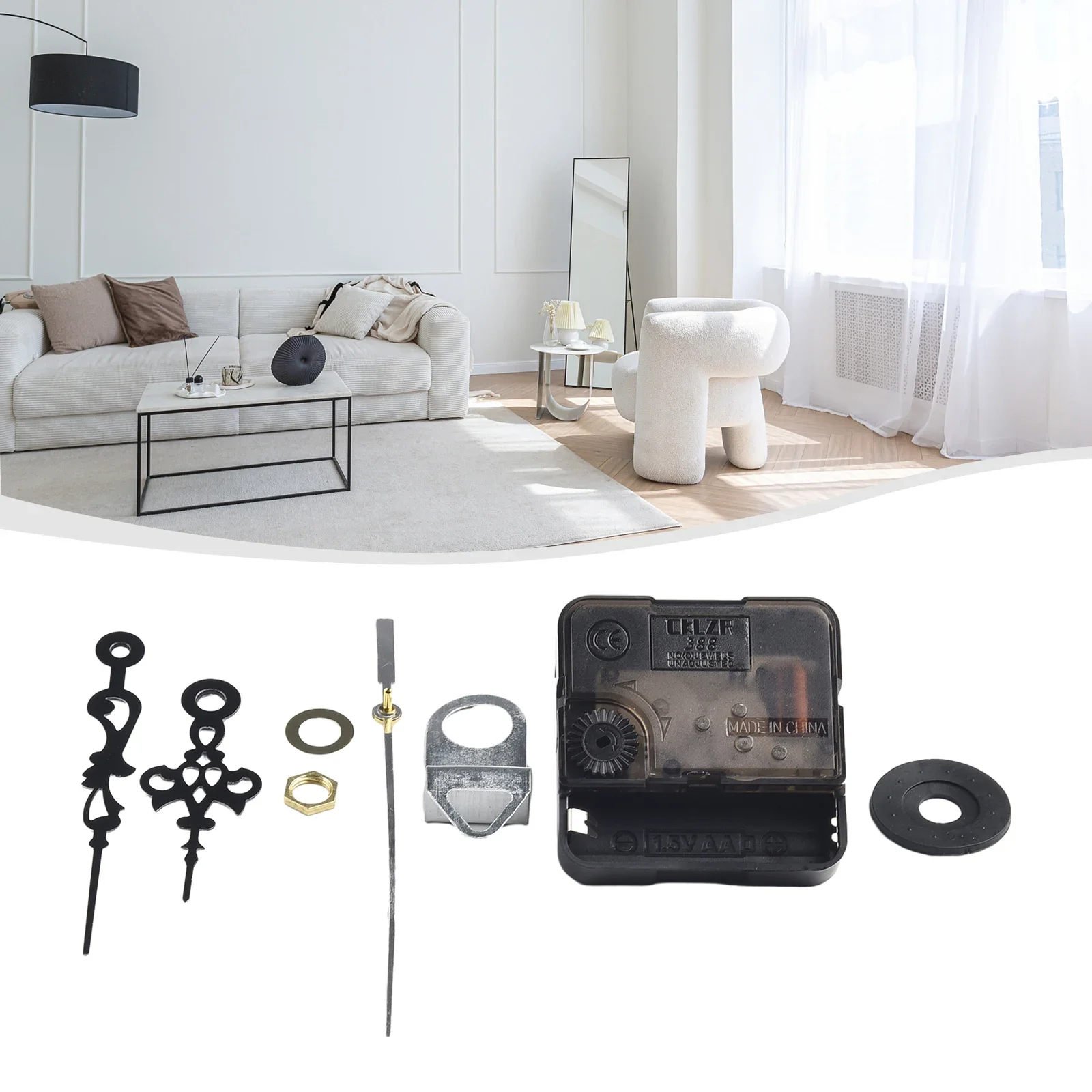 5.6x5.6x1.6cm Sweep Quartz Clocks Movement Kit DIY Silent Large Wall Clock Precision Repairing Mechanism Parts DIY Decor