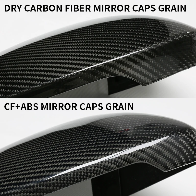 For Volkswagen for VW Golf 7 MK7 MK7.5 R Gti Tsi Full Dry Carbon Fiber RearView Mirror Cover Caps 1:1 Replacement