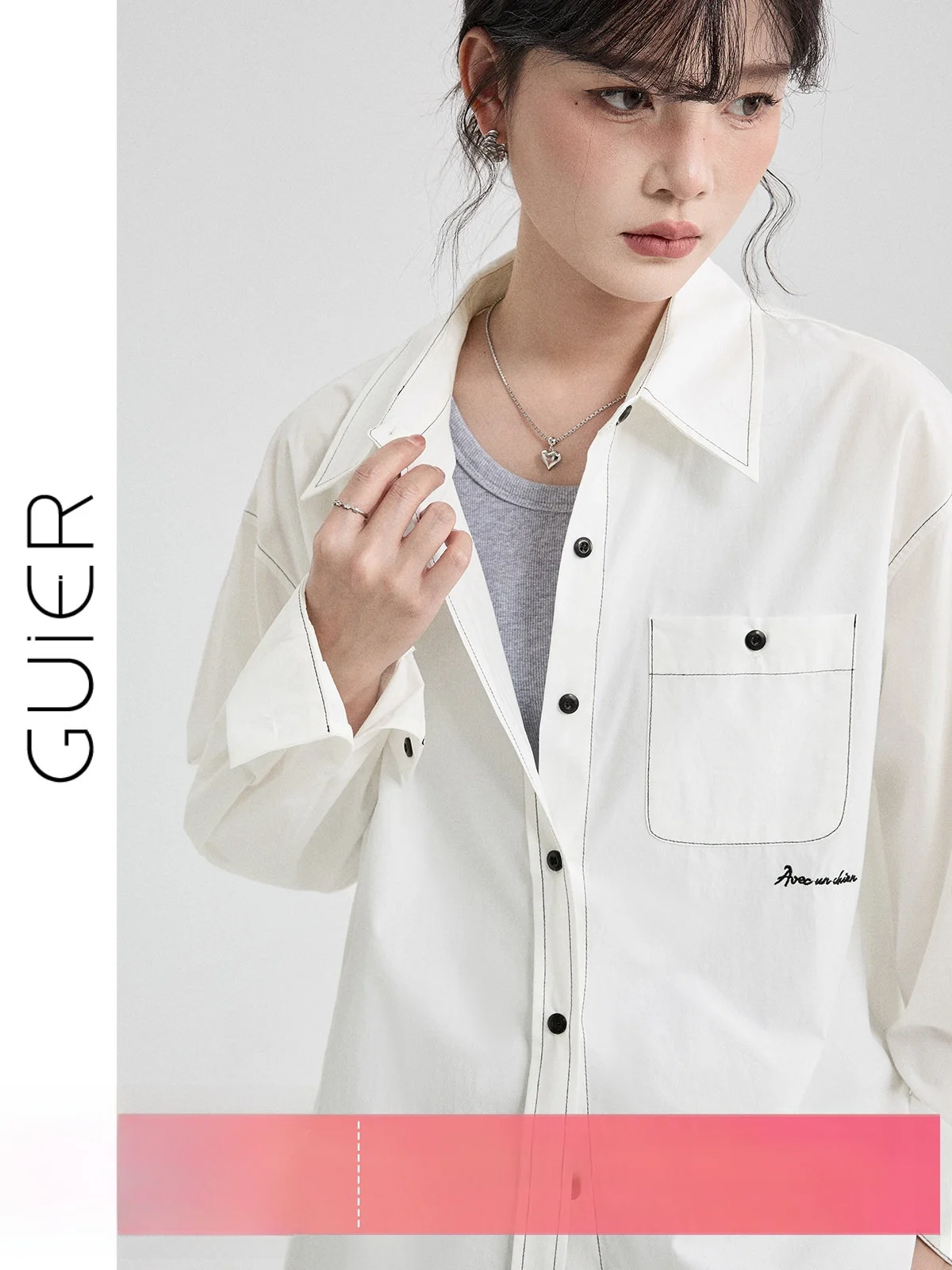 

Pure Cotton Casual irt Women's Loose Fit Spring New Sle White irt Guier Brand Casual Sle Long Sve Collar