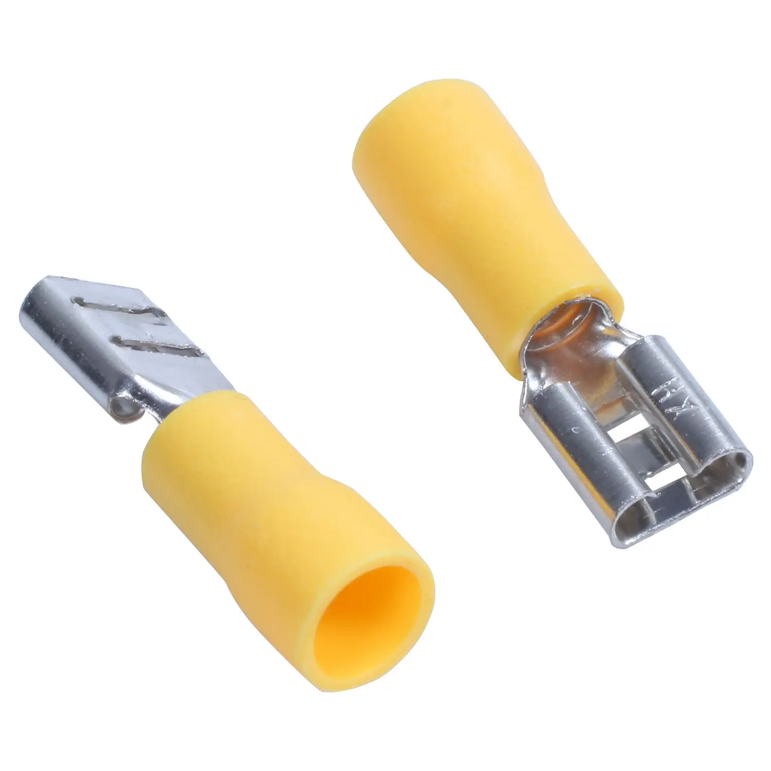 

ABLG 100Pcs 24A Insulated 12-10AWG Female Spade Terminal Crimp Wire Connectors Yellow