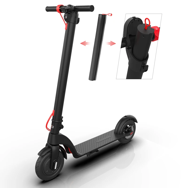 X7 Smart Folding Electric Scooter, 36V, 5Ah/6.4Ah, 300W Battery, Max. Weight Capacity 100kg, Foldable Adult Electric Scooter, 8.5/10-inch Puncture-Resistant Tires, Ideal for City Commuting