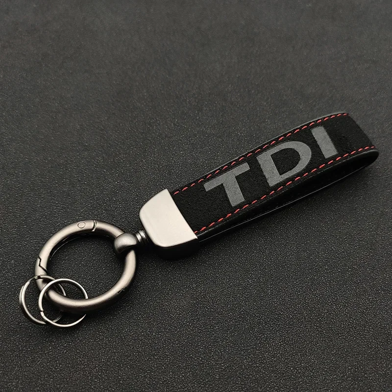 

Suede Leather TDI Car Keychain For MK3 MK4 MK5 MK6 4 5 6 7 TDI Man Women Keychain Keyring Accessories