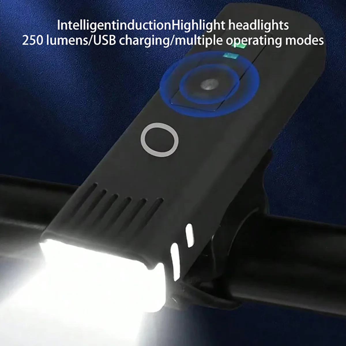 Bicycle Light Rechargeable Light-Sensing Headlight Strong Light Ultra-Bright Night Riding Lighting Flashlight Cycling USB Charging Power Display Bicycle Headlight Flashlight Cycling Equipment