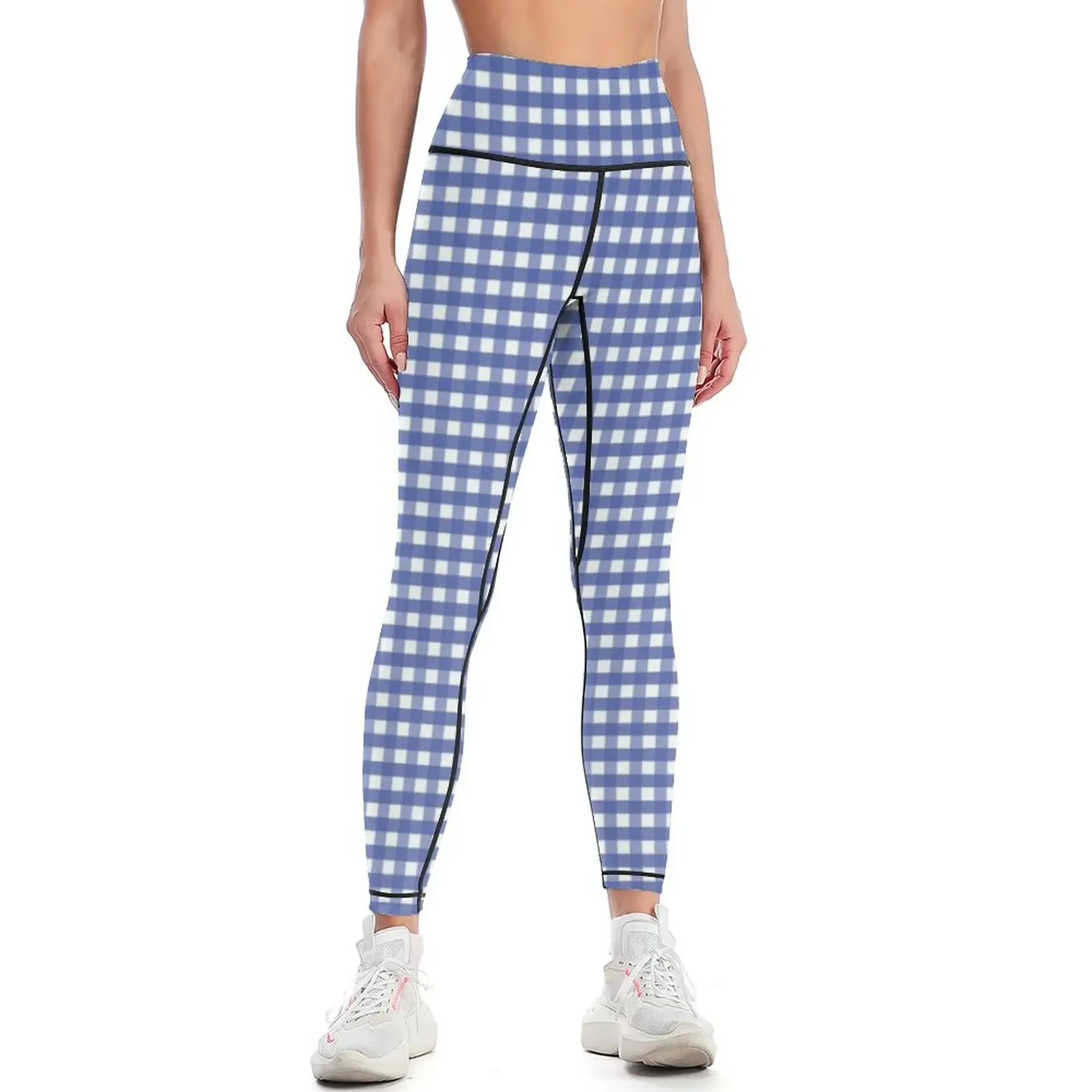 

Cornflower Blue Gingham Check Pattern Leggings Legging sport push up fitness jogging pants Sweatpants Womens Leggings