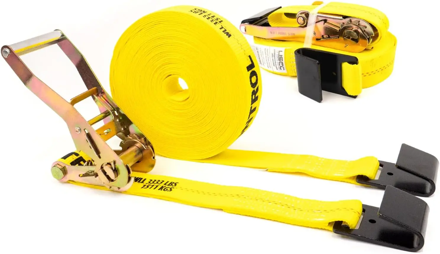 

Heavy Duty 2" x 50' Ratchet Straps, 10,000 LBS Break Strength, for Flatbed Trailer or Truck Hay Hauling