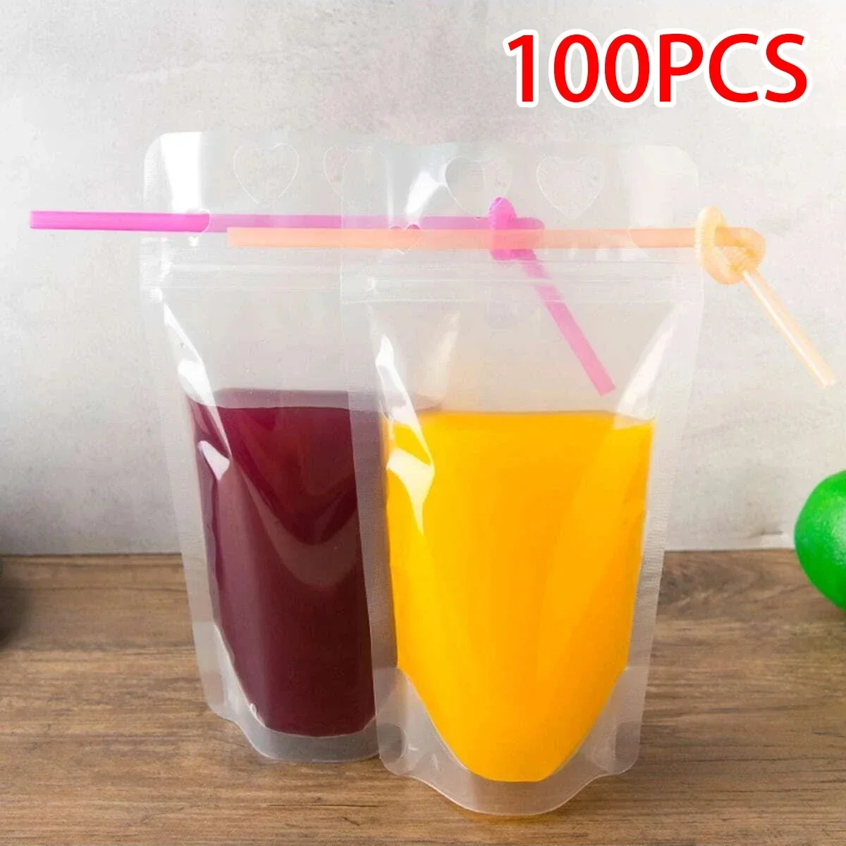 10/20/50/100-bolsas mágicas para bebidas con pajita, bolsas para bebidas heladas resellables, bolsas para batidos con pajitas, bolsa para jugo reutilizable