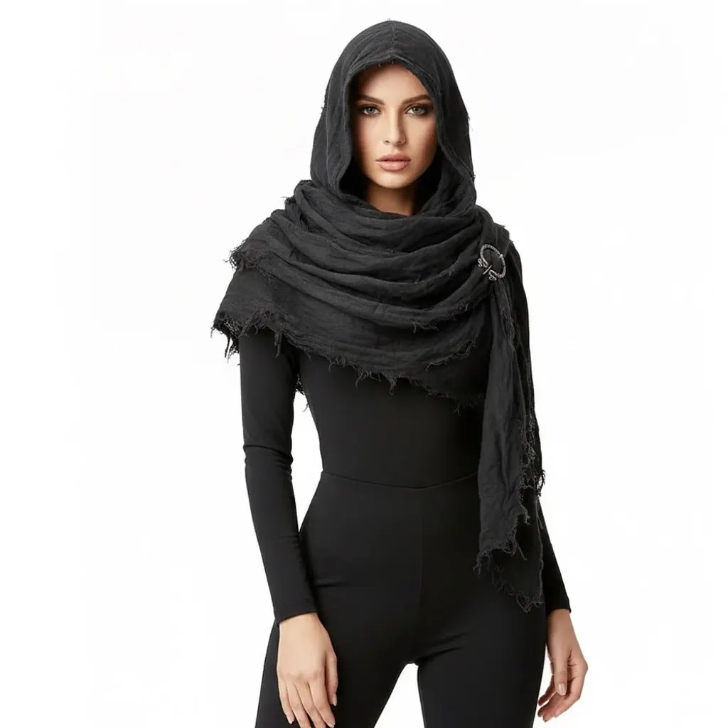 

Средневековый плащ с капюшоном викингов в стиле Ренессанс и брошь, шаль, шарф, боевой стиль для косплея и выступления