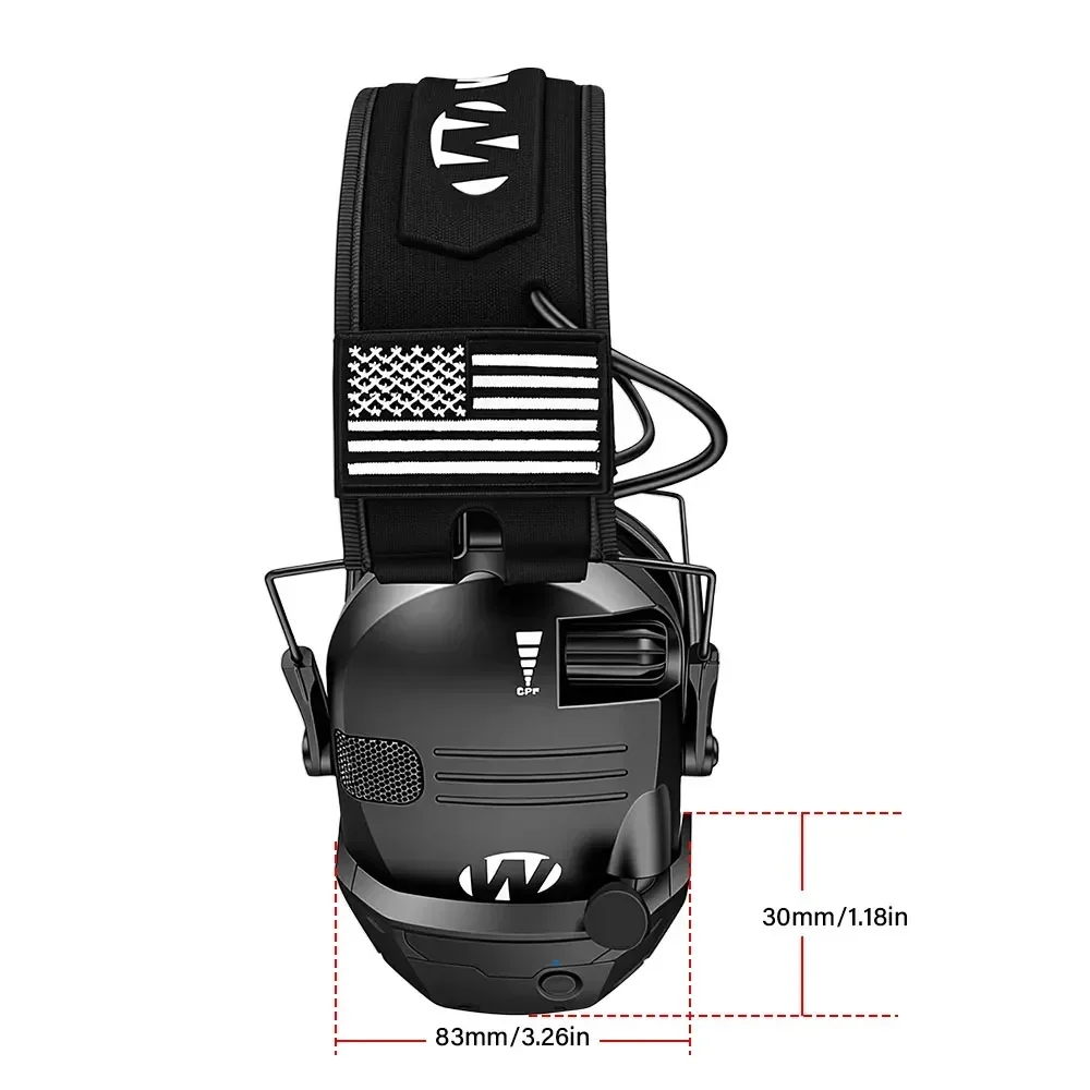 Professionelles Headset mit Geräuschunterdrückung und kabellosem Bluetooth, taktischer aktiver Gehörschutz gegen Lärm beim Schießen. – Detail 19