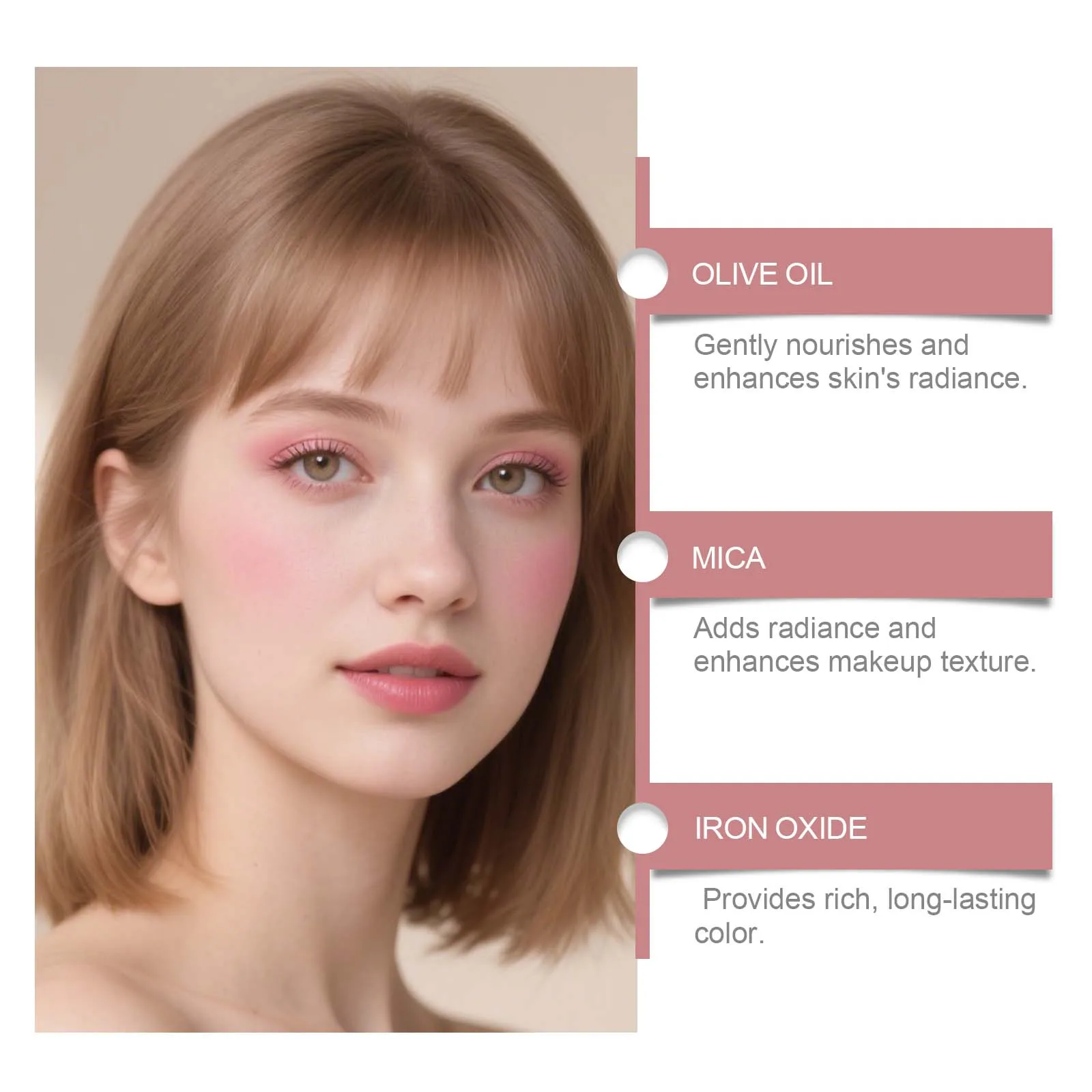 Blush Cream Face Makeup Lightweight Hydrating Long Lasting Buildable Color Natural Glow Cheek Tint Daily Use Soft Texture Multi-Use Blusher