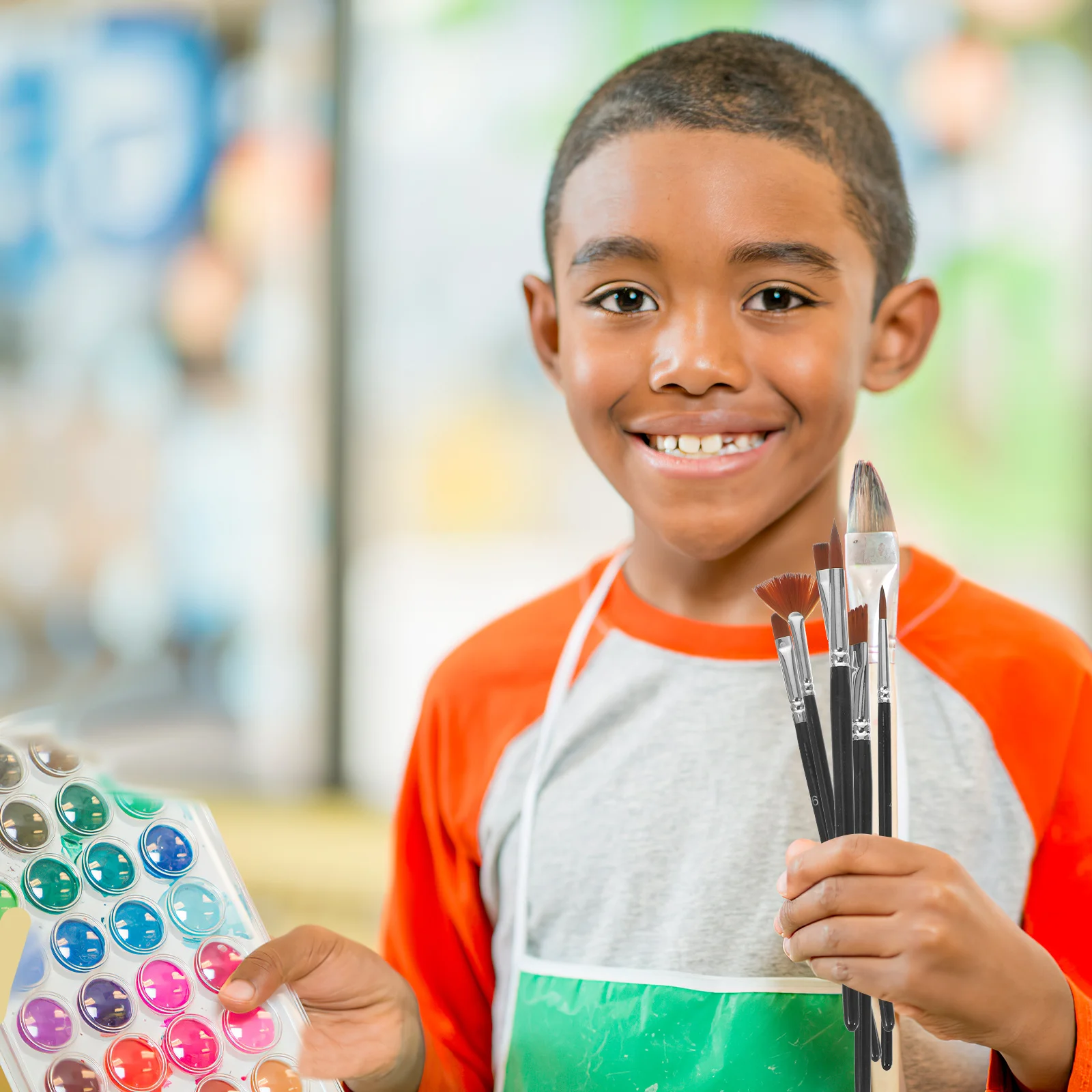 

12Pcs Paintbrush Set Flat Tips Pigment Paint Brush Nylon Wood Oil Painting Supplies for Artist Students Artist Paint