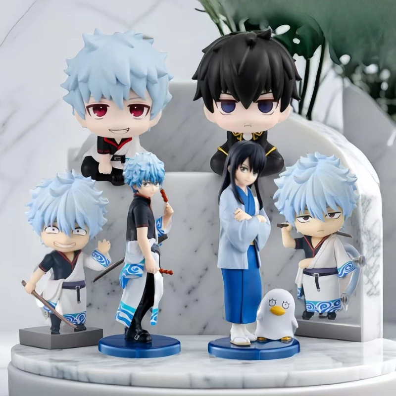 

Anime Look Up Hijikata Toshiro Figures Cute Gintama Sakata Gintoki Katsura Kotarou Action Figures Q Version PVC Collection Toys