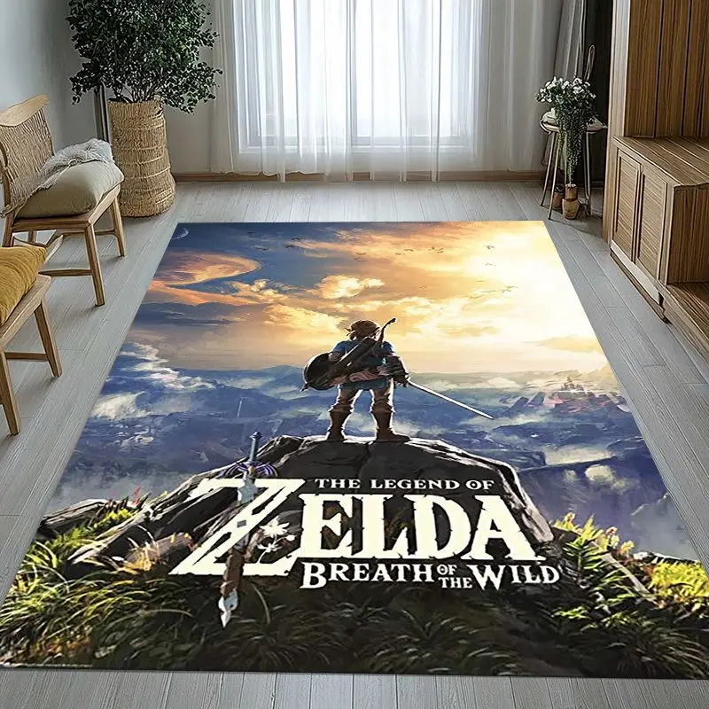 Vintage Game Z-Zelda Hylian Crest Link Area Rug,Non-Slip Carpet Mat for Living Room Bedroom Playroom,Sofa Floor Rug,Home Decor