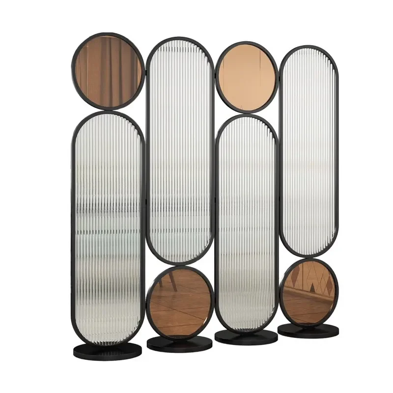 Changhong Glass Screen Movable Room Divider Modern Partition for Home Entrance Restaurant Club Office Decoration