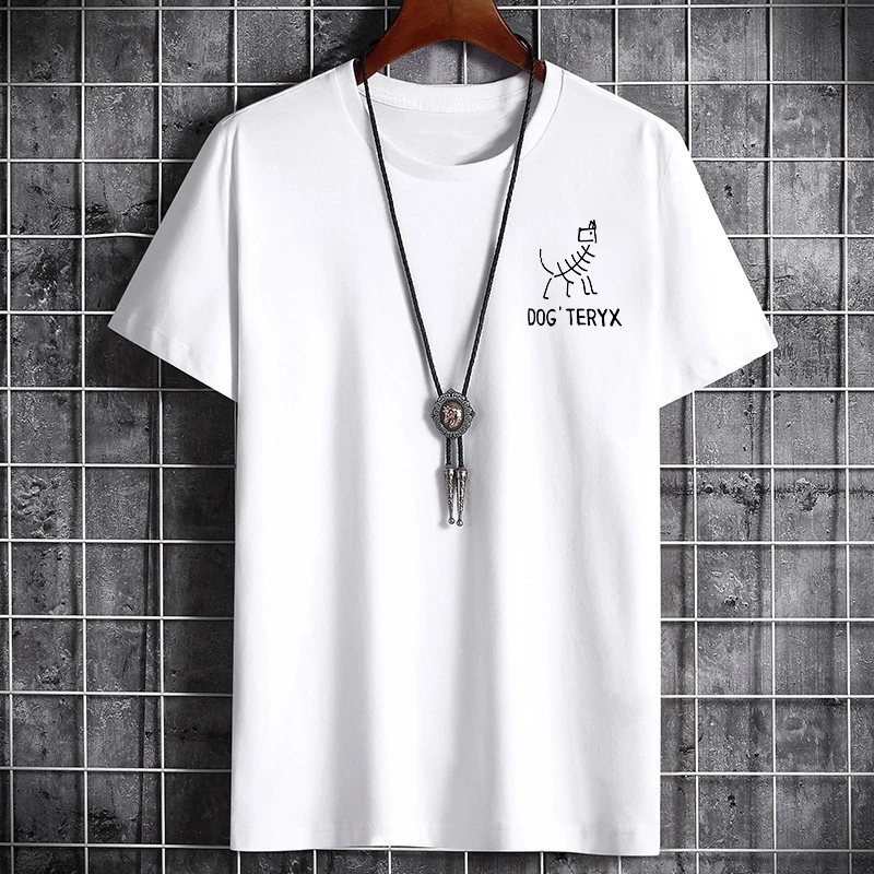 200g Cotton Print T Shirt Y2k Letter T-Shirts for Men Summer Men's Clothing Tshirt Maple Leaf Sport Oversized Gym High Quality