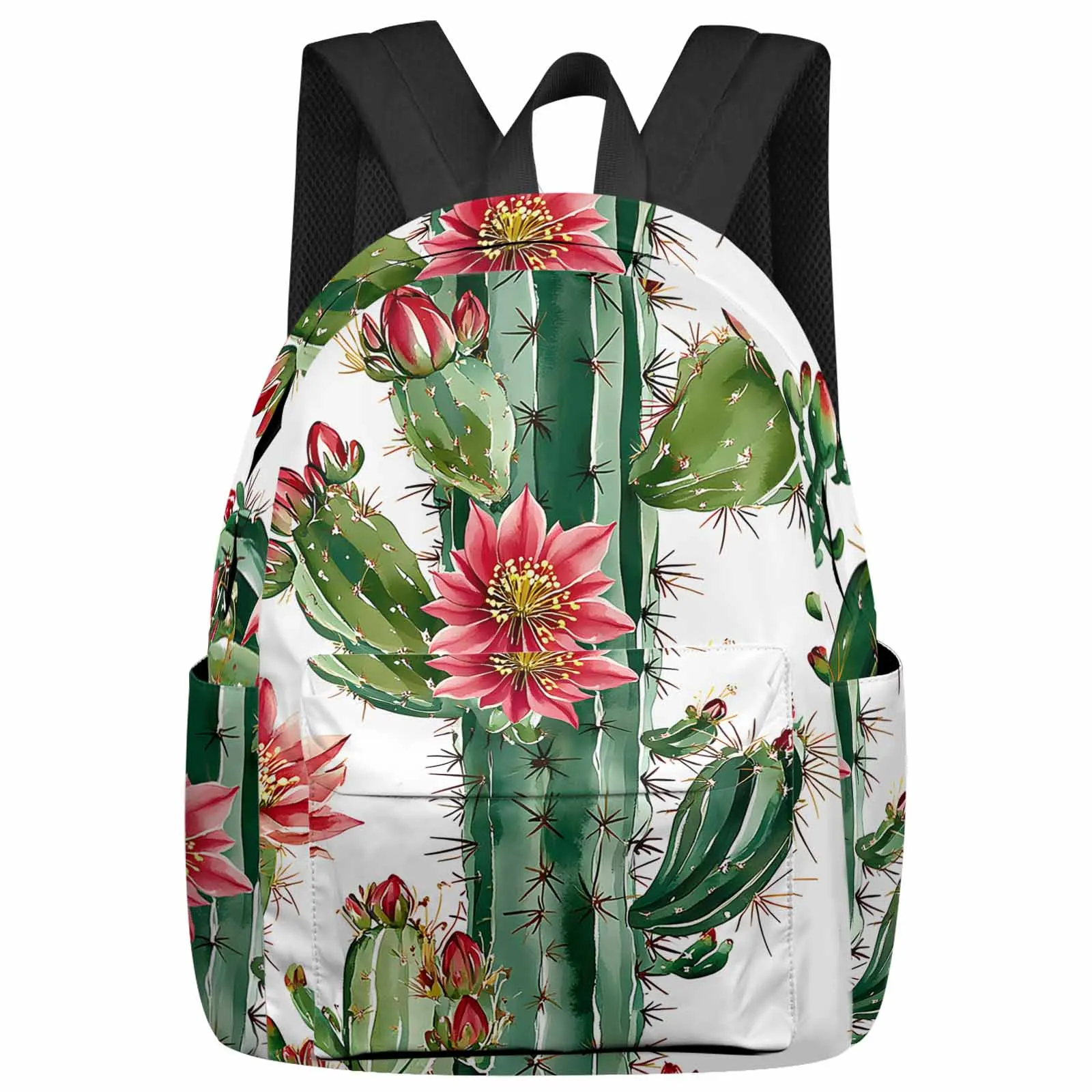 

Watercolor Succulent Cactus Backpack School Bags for Teenagers Students Laptop Bag Women's Casual Travel Backpack