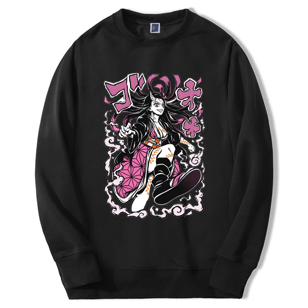 

2024 Hot Anime Demon Slayer Hoodies Sweatshirts Mens Tanjirou Mangas Graphic Streetwear Fashion Loose Hip Hop Sudaderas Moletom