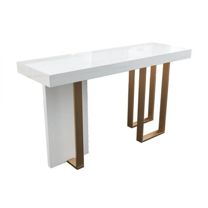 Leichter, luxuriöser Marmor-Stehtisch. Neue Trennwand, rechteckig, einfache Eingangsbar eins