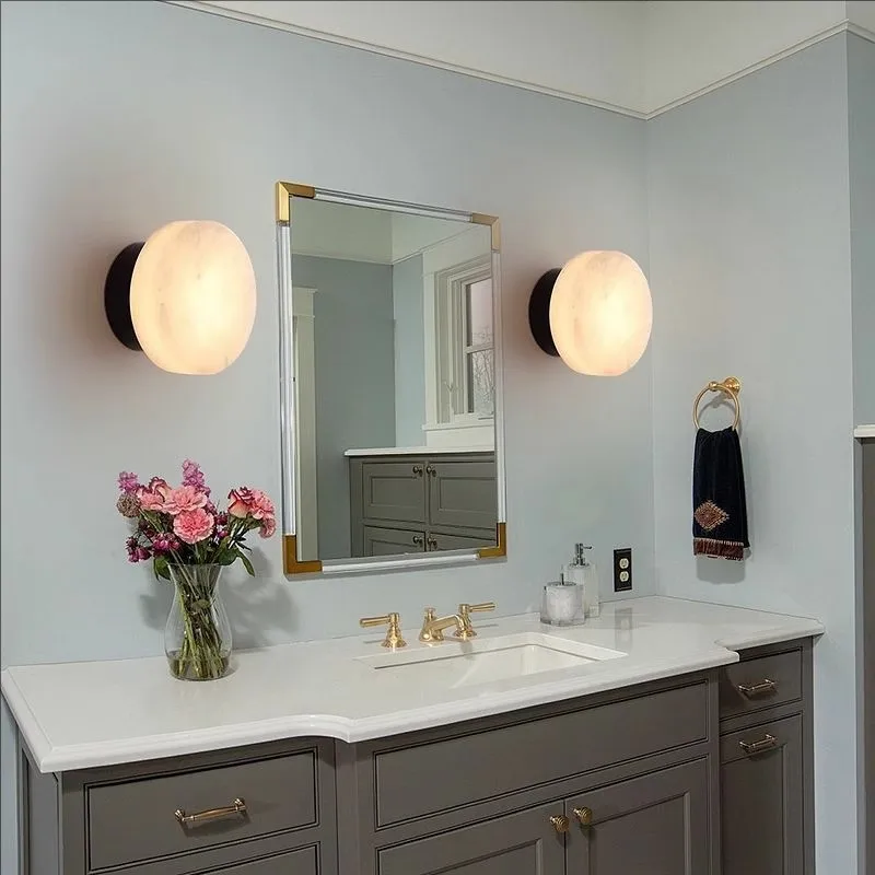 

New Chinese hotel restaurant club lobby corridor bedroom wall lamp Spanish natural marble bedside wall