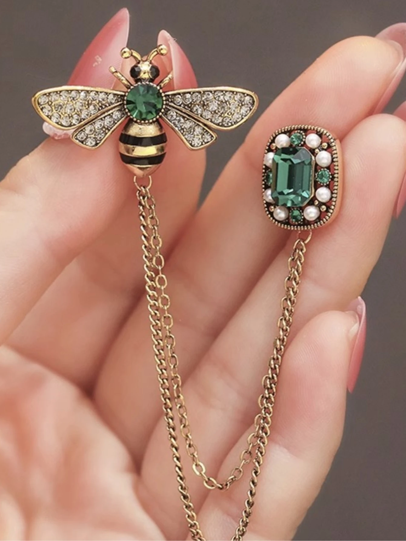 1 Piece Of Bee Crystal Tassel Women's Brooch Sweater With A Unique And Luxurious Design-zt3128 image 5
