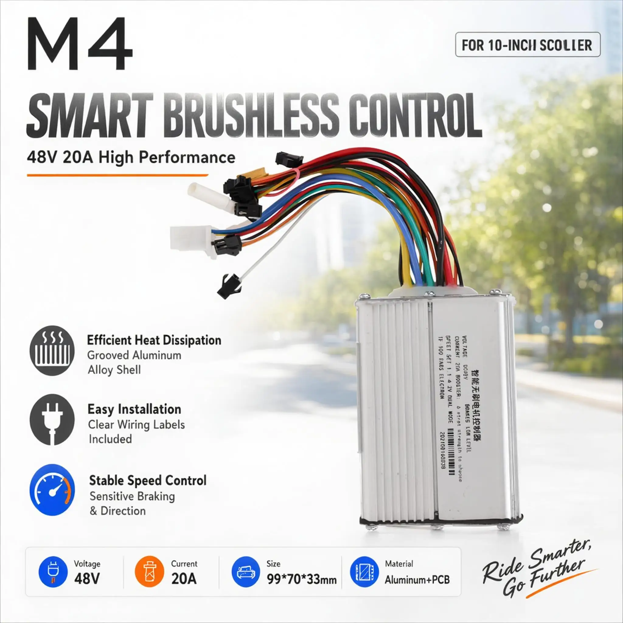 Two-Wheel Electric Scooter Controller 48V 20A Smart Brushless Motor with Advanced Safety Features for Outdoor Use