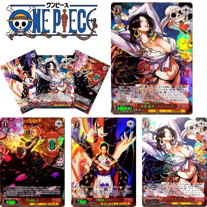 

One Piece Anime Characters Nami Boa Hancock Nico Robin DIY Homemade Bronzing Game Toys Christmas Birthday Gift Collection Card