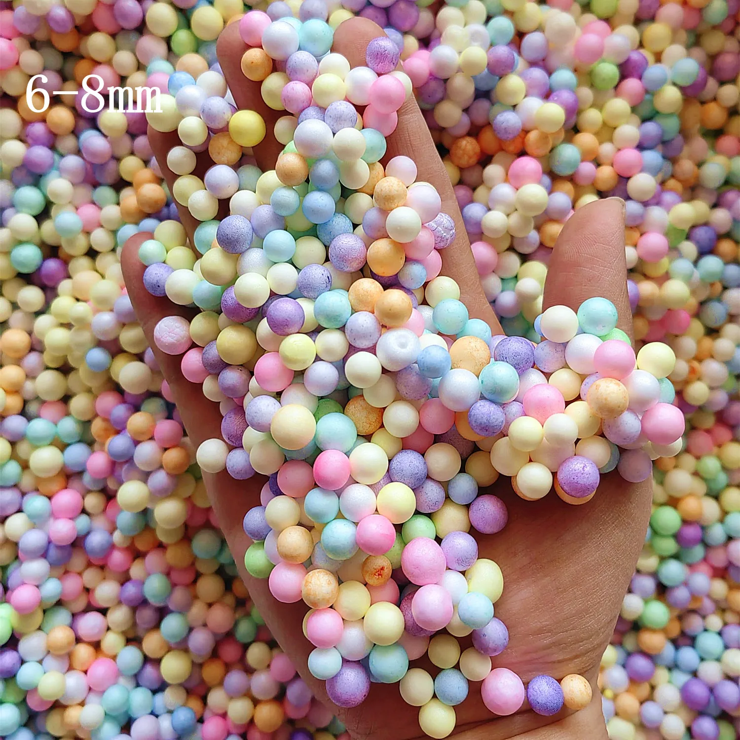 

Wholesale 250g 7-9mm Pastel Foam beads mini colored round foam balls Crystal Bottle decoration pillow/sofa filler Styrofoam ball