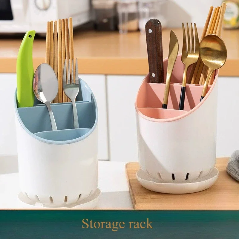 

Kitchen Storage Chopsticks Tube With Drain Plate Tableware Storage Holder Home Kitchen Organizer Rack Chopstick Drain Box