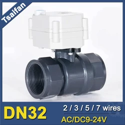 DN32 PVC 2-pieces Electric Water Valve , 11/4