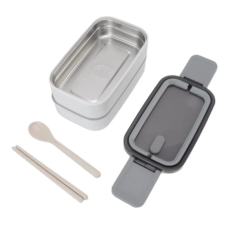 

Двухслойная микроволновая печь с палочками для еды для контейнера для обеда, разделительная конструкция, сейф из нержавеющей стали