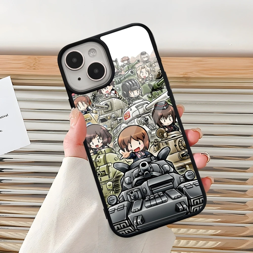 Girls Und Panzer Phone Case For Iphone 16 Pro 15 Pro Max 14 12 11 13 Mini 8 7 Plus X Xs XR PC+TPU Design Cover