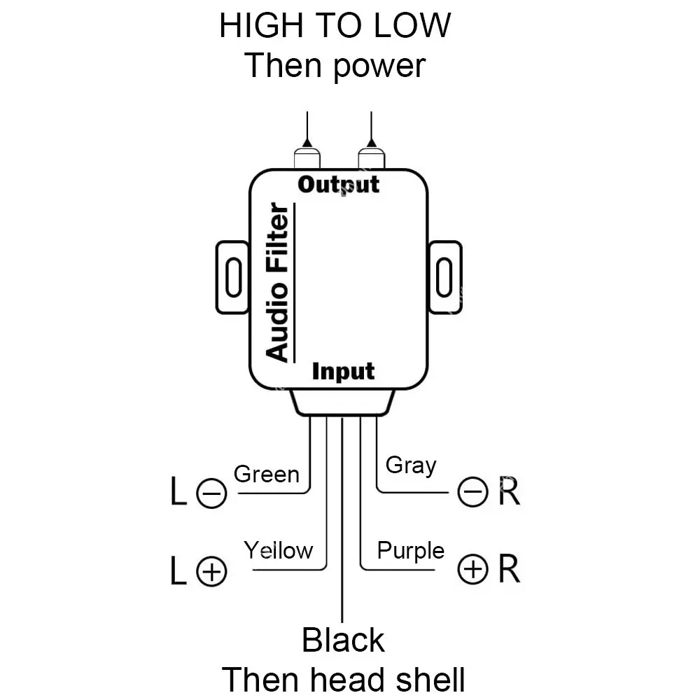 Car Stereo Audio Speak Signal Hi-Low Converter for Auto Amp Subwoofer Amplifier CD Player High to Low Adapter