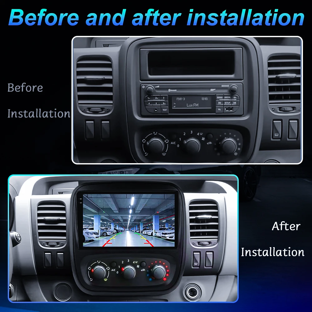 

Car Radio For Renault Trafic 3 2014 - 2021 For Opel Vivaro B 2014-2018 Carplay Android Auto Player GPS Navigation No 2din DVD 5G