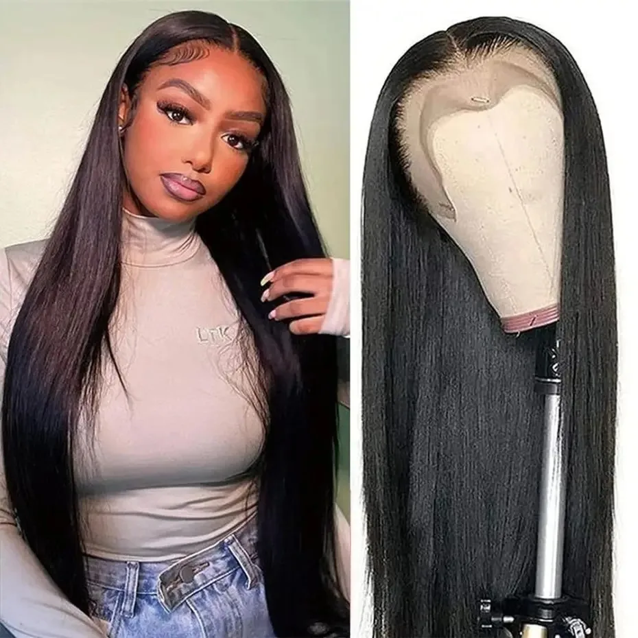 HD Transparent Lace Front Human Hair Wig 13x4 13x6 Straight Frontal Wig Pre Plucked 4x4 Lace Closure Wig For Women Bling Hair