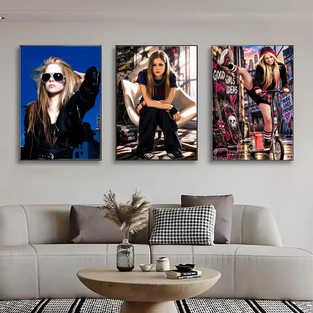 Singer Punk A-Avril Lavigne Painting Calligraphy Stylish Canvas Poster Wall Art for Bedroom Living Room Study Home Decor Gift