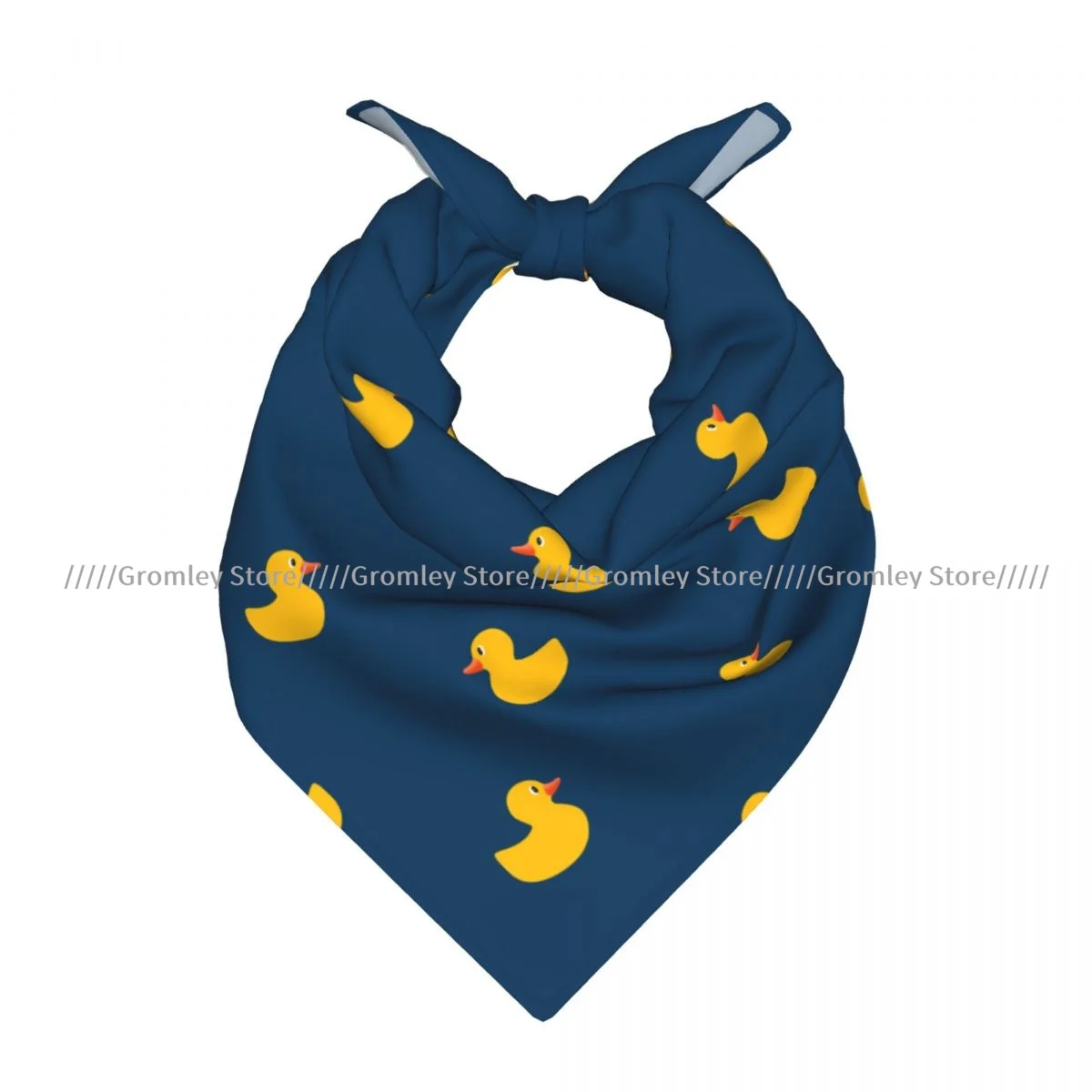 Yellow Ducks Print Square Bandana Scarf 4 Yellow Ducks Print Square Bandana Scarf