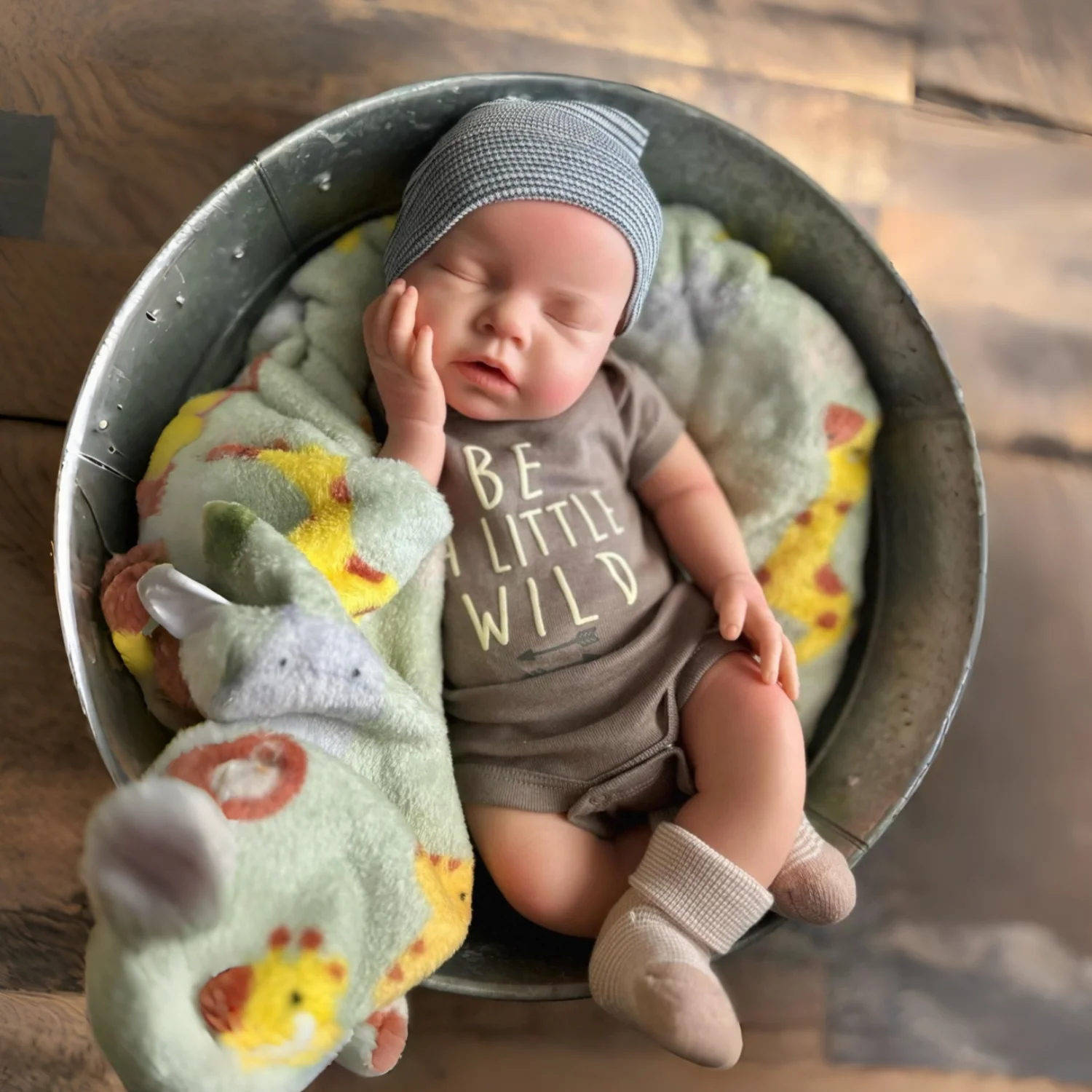 20Inch Can Open Mouth Lovely Silicone Girl And Boy Doll With Painted Bald Handmade Flexible Bebe Reborn Doll For Families's Toy